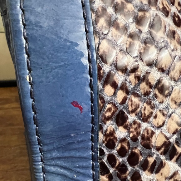 Brighton Renault Python & Blue Patent Leather Purse E837912 Hobo Shoulder Bag - Picture 6 of 14